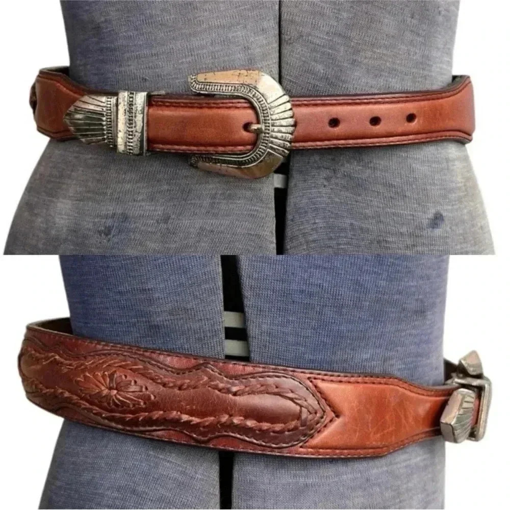 Vintage 90s LL Bean Genuine Leather Belt